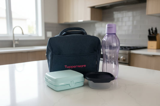 Bolsa térmica azul + Clic y Guarda 220 ml + Eco Botella 750 ml + Sandwichera